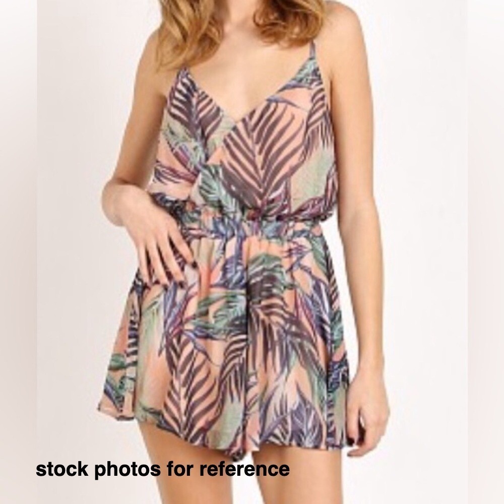 Show Me Your MuMu Olympia Palm‎ Funday Romper women XS tropical beach resortwear